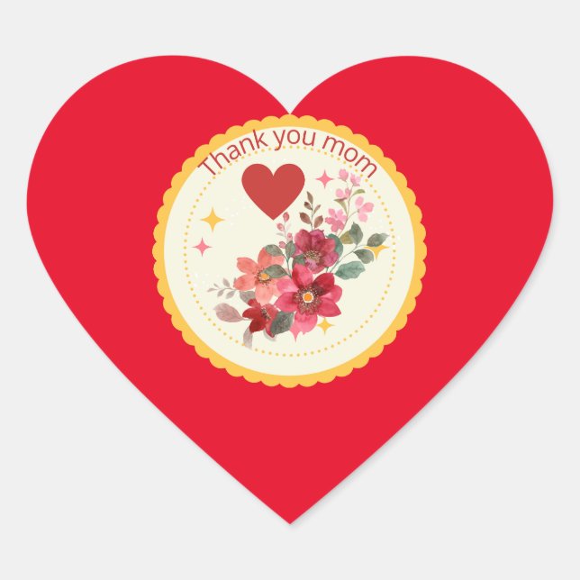 Sticker Cœur Merci maman (Devant)