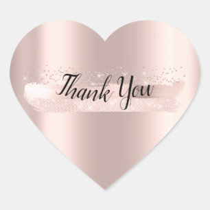 Sticker Cœur Merci Nom Rose  Rose Mariage Enterrement de Vie de