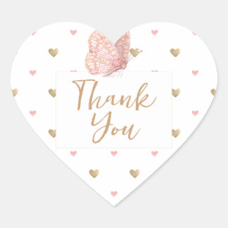 Sticker Cœur Merci papillon