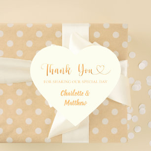 Sticker Cœur Merci partageant notre mariage d'ivoire jour