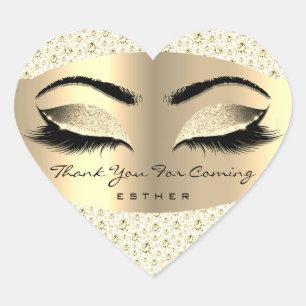 Sticker Cœur Merci Pour Nom Prochain Coeur Blanc Or