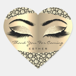 Sticker Cœur Merci Pour Nom Prochain Heart Diamond Or