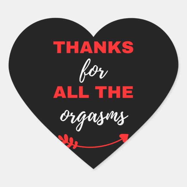 Sticker Cœur Merci Pour Tous Les Orgasmes (Devant)