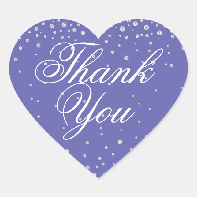 Sticker Cœur Merci Purple Diamonds Mariage (Devant)
