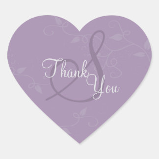 Sticker Cœur Merci Seal - Lavande violet Mariage de monogramme