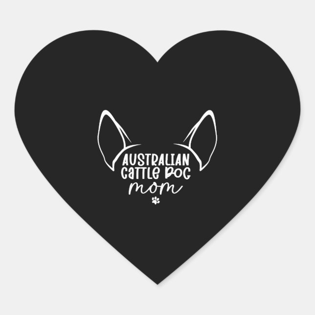 Sticker Cœur Mère australienne Cattle Dog (Devant)