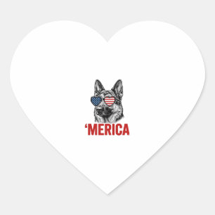 Sticker Cœur Merica Berger Allemand Drapeau Lunettes de Soleil