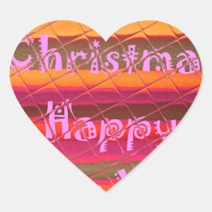 Sticker Cœur Merry Christmas Happy
