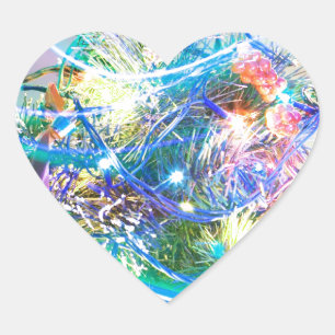 Sticker Cœur Merry Christmas Holiday celebrations Santa Clause