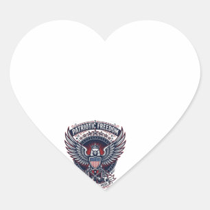 Sticker Cœur Metal Ailes Patriotiques Musique Patriotique Rock