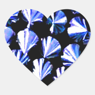 Sticker Cœur Métal argenté bleu