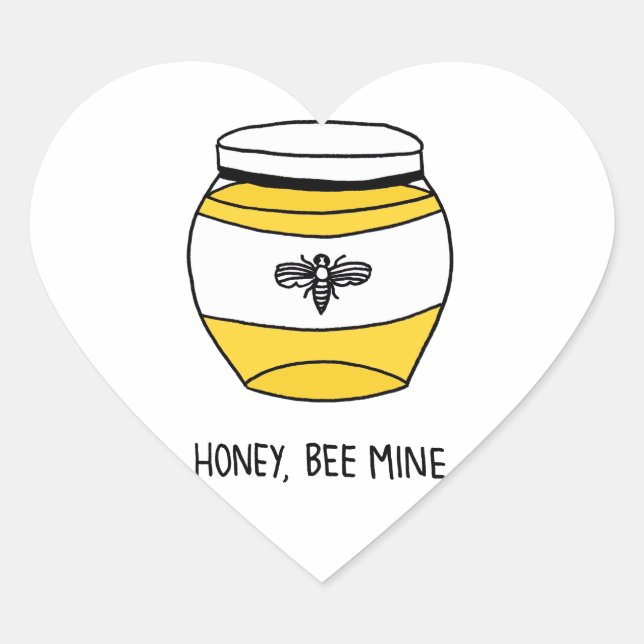 Sticker Cœur Miel, mienne d'abeille (Devant)