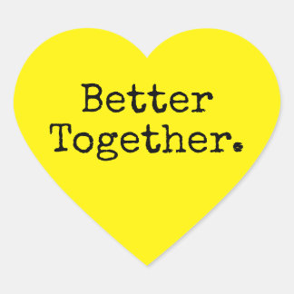 Sticker Cœur Mieux Ensemble Amour Jaune Clair