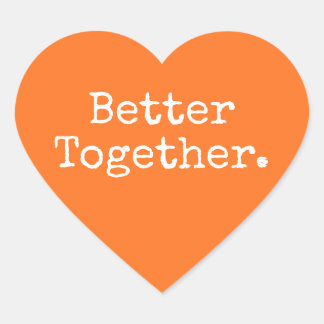 Sticker Cœur Mieux ensemble Amour Orange