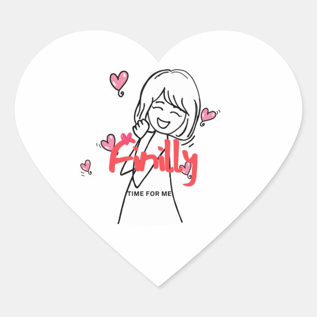 Sticker Cœur Mignon (Devant)