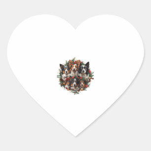 Sticker Cœur Mignonne Chihuahua À Santa Hat Drôle Noël Noël Noë