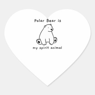 Sticker Cœur Mignonne Ours Polaire Est Mon Esprit Ours Animal O