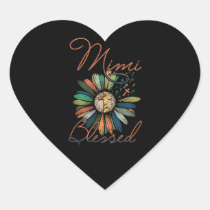 Sticker Cœur Mimi Gift  Mimi Bienheureux Fleur Couleur