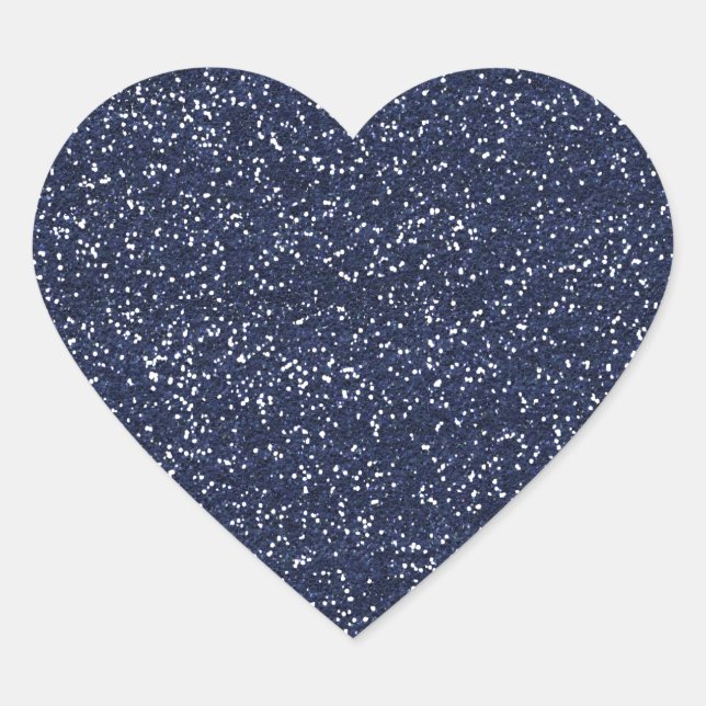 STICKER CŒUR MINI NAVY BLUE PARTIES SCINTILLANT TEXTURE MODÈLE  (Devant)