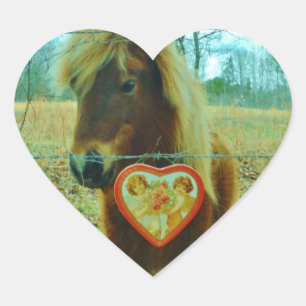 Sticker Cœur Miniature cheval Brown Valentine Heart