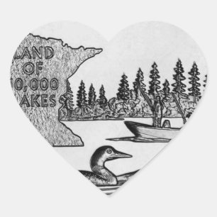 Sticker Cœur Minnesota State Quarter