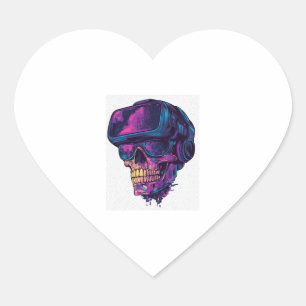 Sticker Cœur Mode Jeu de crâne