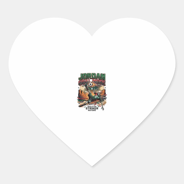Sticker Cœur Mode Jordan Objectif Squelette Nations Striker Dyn (Devant)