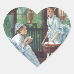 Sticker Cœur Mode victorienne Tissot de thé de partie de