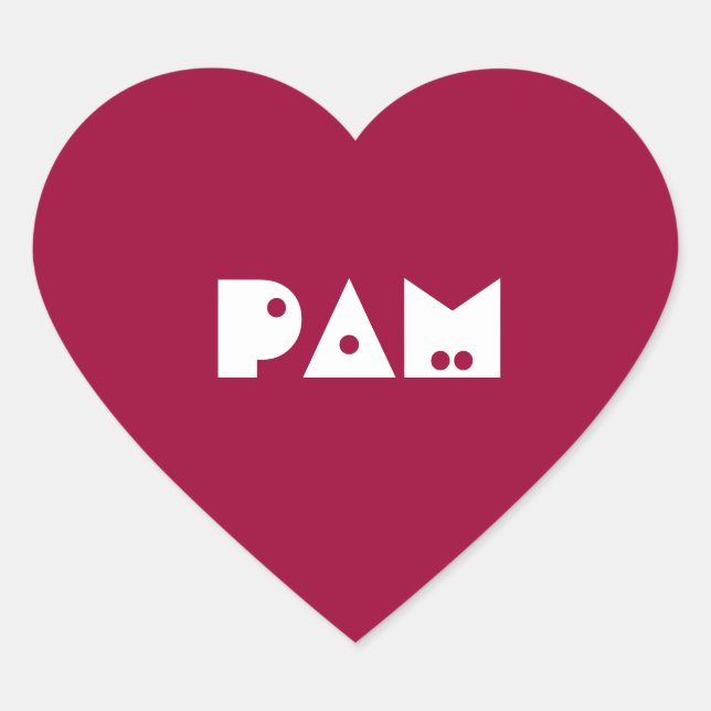 Sticker Cœur Modèle de balise de nom d'identification (Devant)