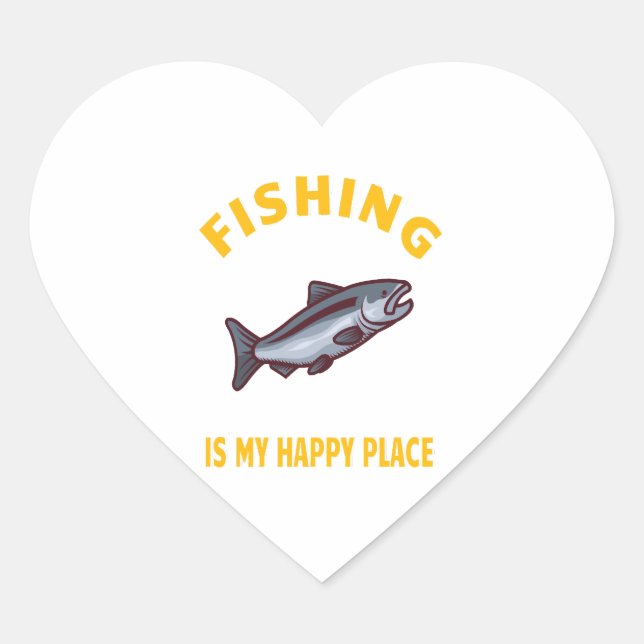 Sticker Cœur Modèle de pêche (Devant)