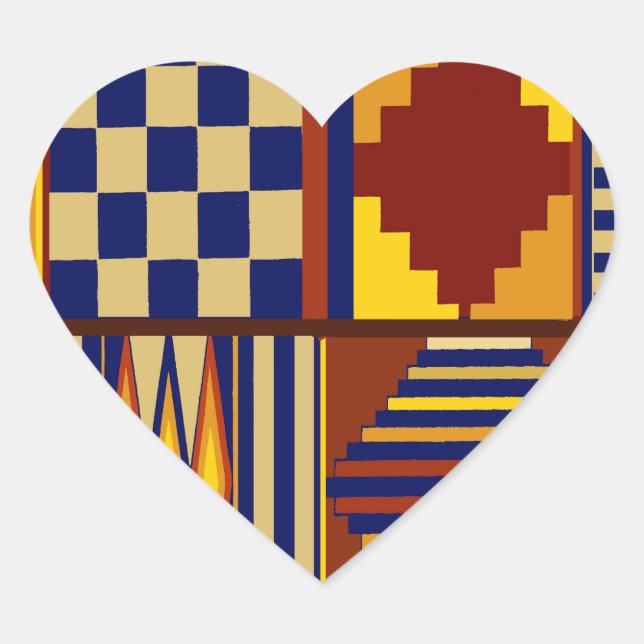 Sticker Cœur Modèle de tapis de prière Kilim (Devant)