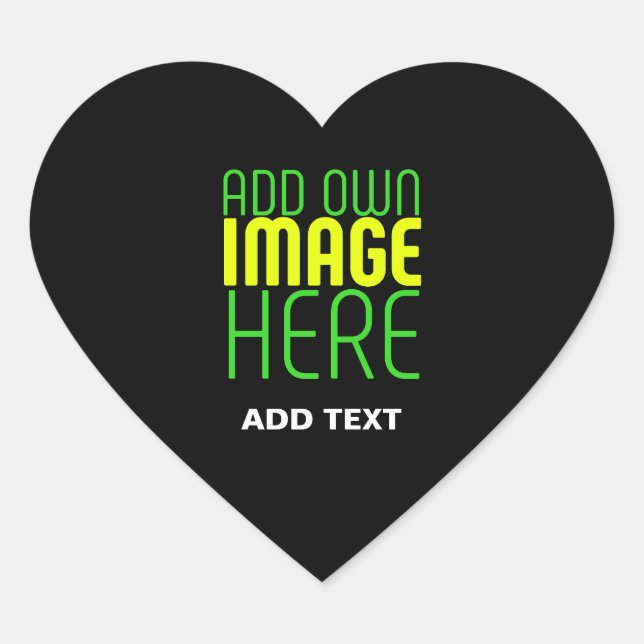 STICKER CŒUR MODÈLE DE TEXTE D'IMAGE NOIRE SIMPLE ET MODERNE (Devant)
