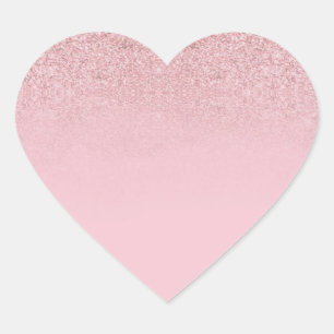 Sticker Cœur Modèle élégant vierge paillettes or rose à la mode