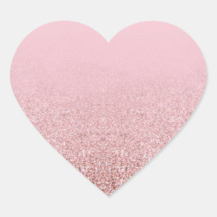Sticker Cœur Modèle élégant vierge paillettes or rose tendance