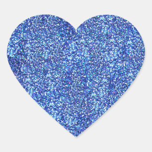 Sticker Cœur Modèle vierge de look paillettes bleues Glamour Mo