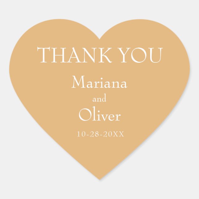 Sticker Cœur Moderne minimaliste Mariage jaune (Devant)