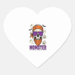 Sticker Cœur Momster crâne Funny Halloween Maman