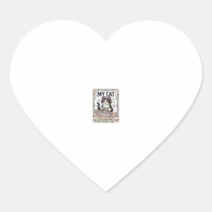 Sticker Cœur Mon chat est joueur deux chat joueur tech vintage