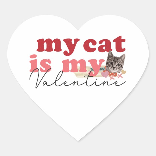Sticker Cœur Mon Chat Est Ma Saint Valentin (Devant)