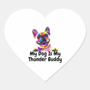 Sticker Cœur Mon Chien Est Mon Tonnerre Buddy