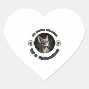 Sticker Cœur Mon Coeur Appartient À Un Chihuahua