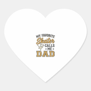 Sticker Cœur Mon Skateur Préféré M'appelle Papa Vintage Shirt_1