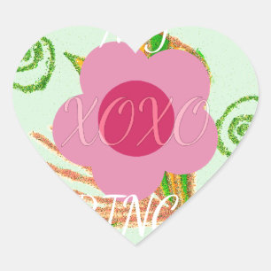 Sticker Cœur Mon XOXO Little Princess Floral Art Design d'impre