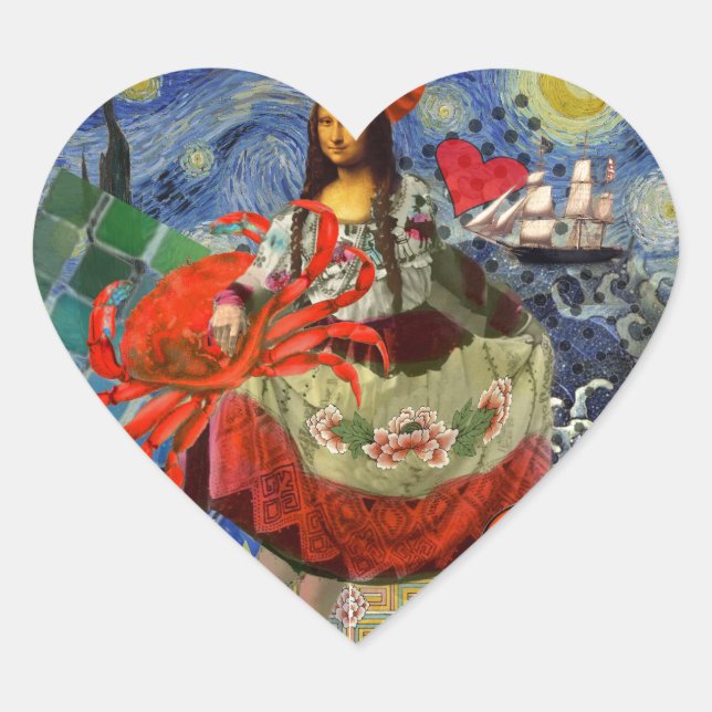 Sticker Cœur Mona Lisa Fun Zodiaque Fantaisiste  (Devant)