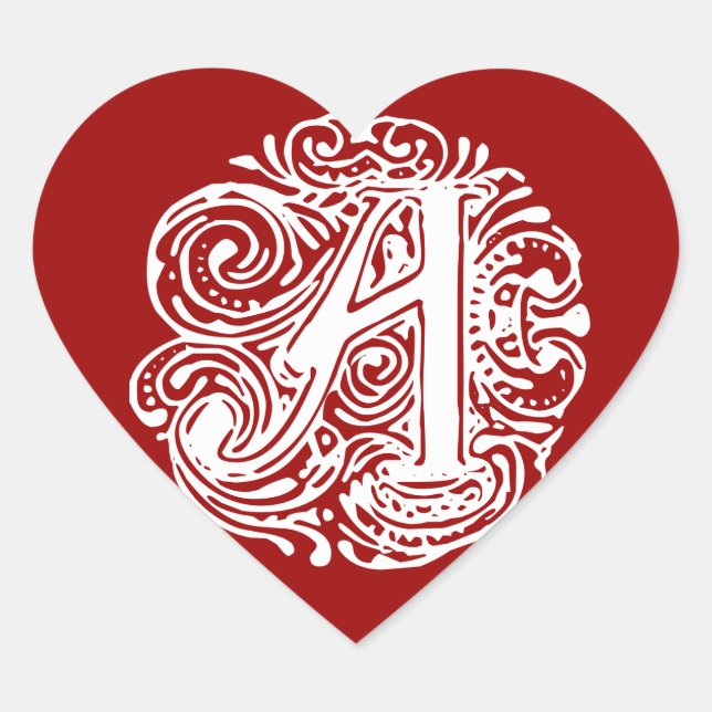 Sticker Cœur Monarchia White Letter "A" (Devant)