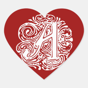 Sticker Cœur Monarchia White Letter "A"