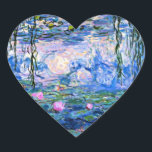 Sticker Cœur Monet : Lys d'eau 1919<br><div class="desc">Claude Monet : Water Lilies Red,  1919,  Impressionnisme artwork coffee mug.</div>