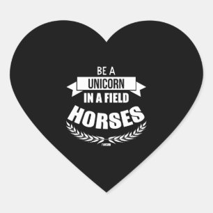 Sticker Cœur Monicorne cheval créatures mythiques Pony Unicorn
