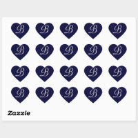 Monogramme bleu marine et blanc initial B