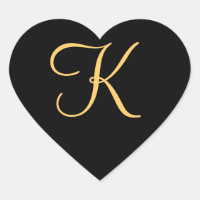 Monogramme, couleur or K initial sur le noir,